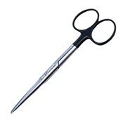 Operating Scissors Straight Sharp/Blunt Blades Super Cut Design Serrated Bottom Blade And Razor Sharp Cutting Edge Overall Length 4 1/2" (11.5cm) With Precision Two Tone Finish With Black Ring Handles 